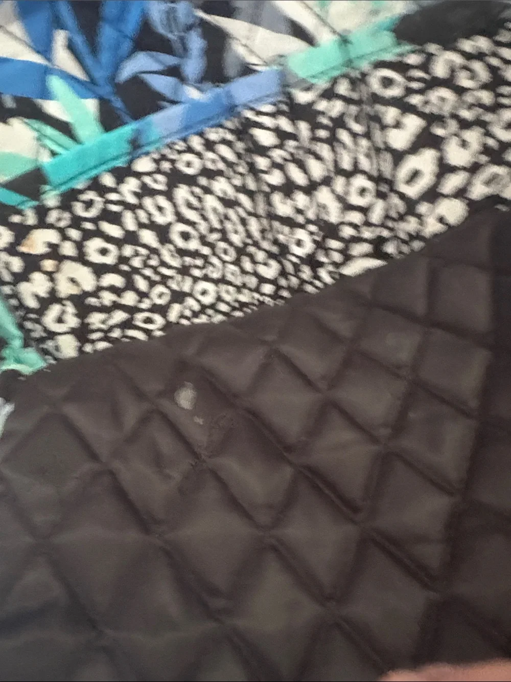 Vera Bradley Teal Blue Green Floral Quilted Backpack